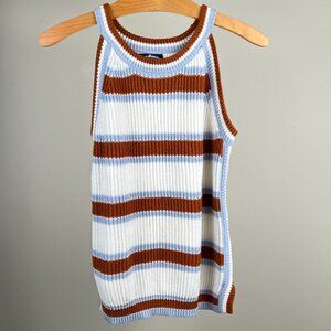 Freshman 1996 Striped Knit Tank Sweater. Size: M